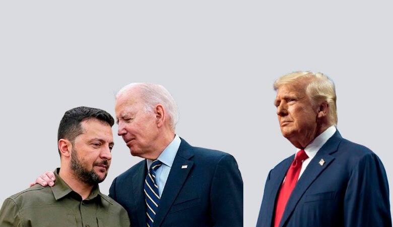 Donald Trump, Biden sus fiscales y Zelenski