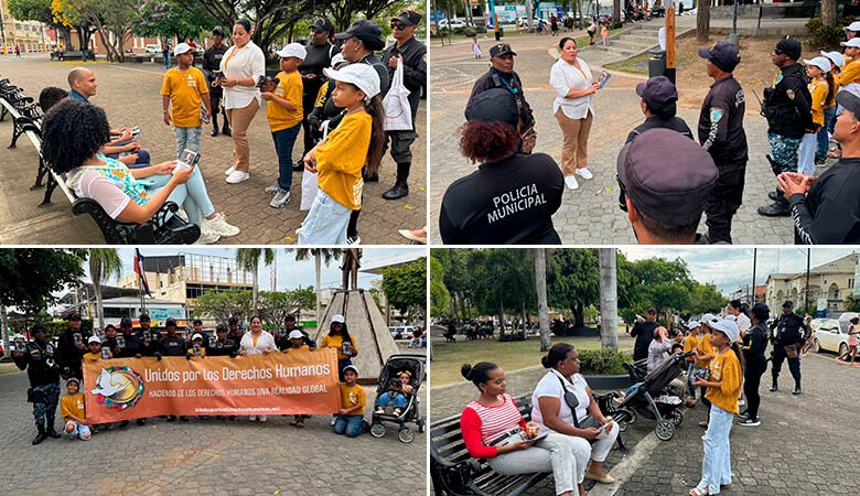 Rebeca Henríquez y niños promueven derechos humanos en Parque Duarte