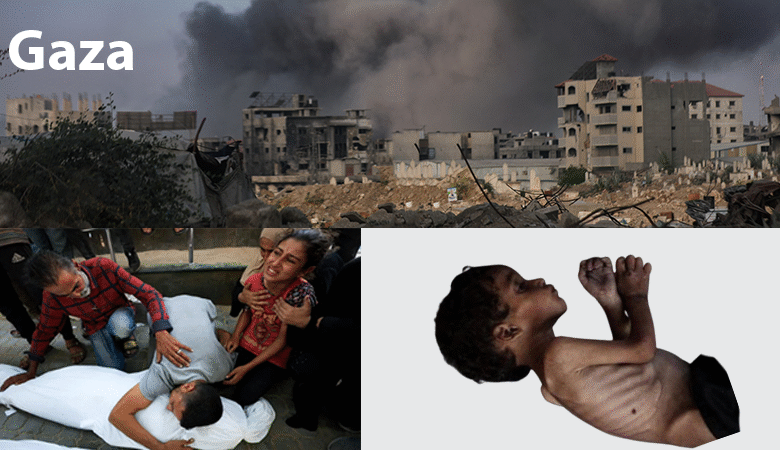 Gaza: Ocho muertes por hambre y 61 víctimas por bombardeos en un solo día
